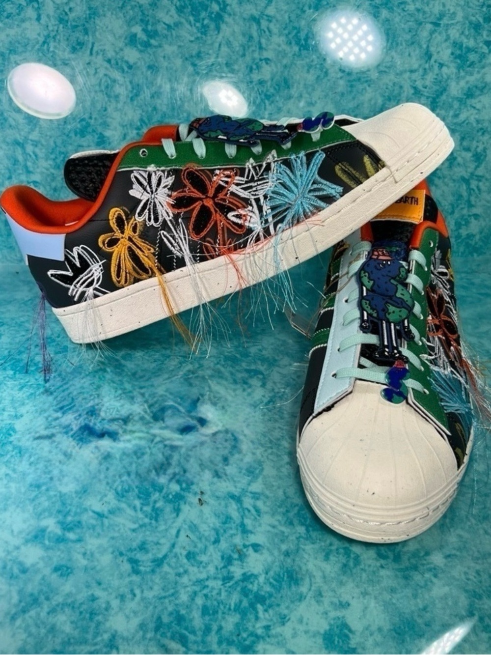 adidas Multicolor Floral Embroidered Sneakers